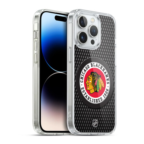 NHL Chicago Blackhawks Puck Texture Soft Gel Case for Apple iPhone 14 Pro & MagSafe