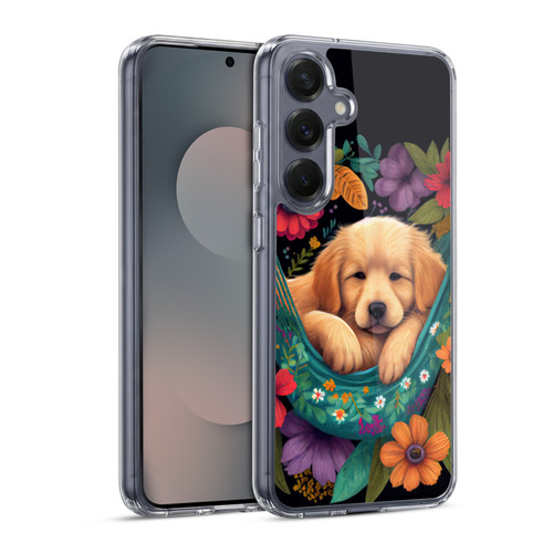 JK Stewart Graphics Golden Retriever In Hammock Soft Gel Case for Samsung Galaxy S25 & MagSafe