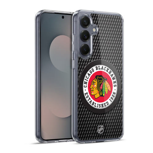 NHL Chicago Blackhawks Puck Texture Soft Gel Case for Samsung Galaxy S25+ & MagSafe