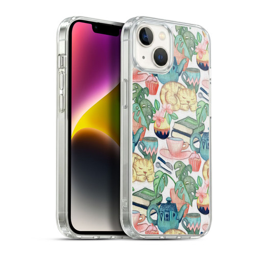 Micklyn Le Feuvre Patterns 2 Lazy Afternoon A Chalk Pastel Illustration Soft Gel Case for Apple iPhone 14 Plus & MagSafe