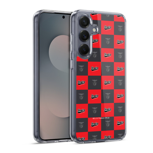 S.L. Benfica 2021/22 Crest Logo Pattern Soft Gel Case for Samsung Galaxy S25 & MagSafe