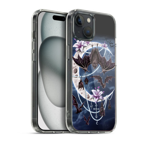 Sarah Richter Animals Gothic Bats & Crescent Moon Soft Gel Case for Apple iPhone 15 Plus & MagSafe
