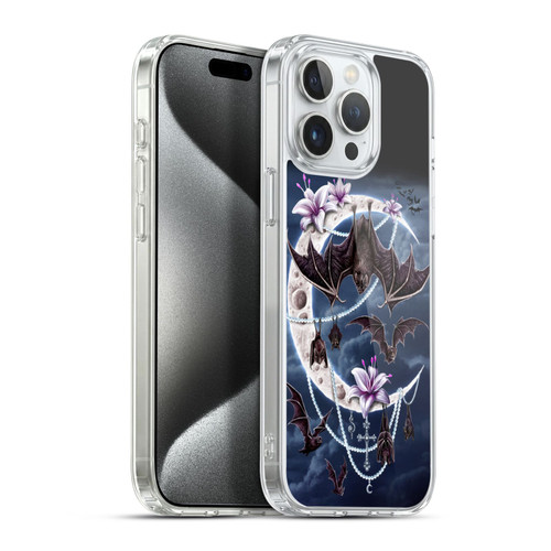 Sarah Richter Animals Gothic Bats & Crescent Moon Soft Gel Case for Apple iPhone 15 Pro Max & MagSafe