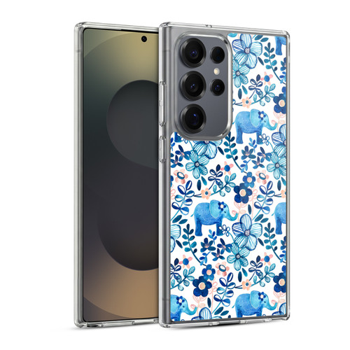 Micklyn Le Feuvre Patterns 2 Watercolour Floral Elephant Soft Gel Case for Samsung Galaxy S25 Ultra & MagSafe