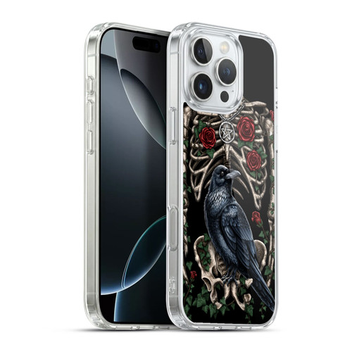 Sarah Richter Animals Gothic Black Crow & Skeleton Soft Gel Case for Apple iPhone 16 Pro Max & MagSafe