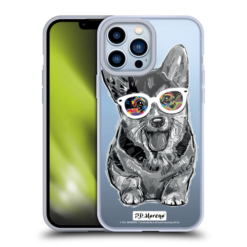 P.D. Moreno Black And White Dogs Pembroke Welsh Corgi Soft Gel Case for Apple iPhone 13 Pro Max & MagSafe