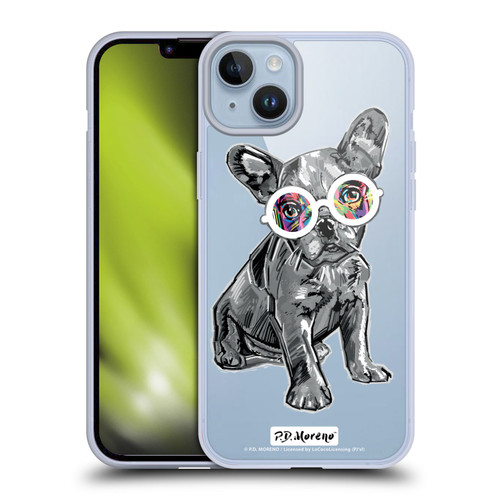 P.D. Moreno Black And White Dogs French Bulldog Soft Gel Case for Apple iPhone 14 Plus & MagSafe