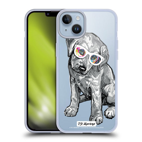 P.D. Moreno Black And White Dogs Labrador Retriever Soft Gel Case for Apple iPhone 14 Plus & MagSafe