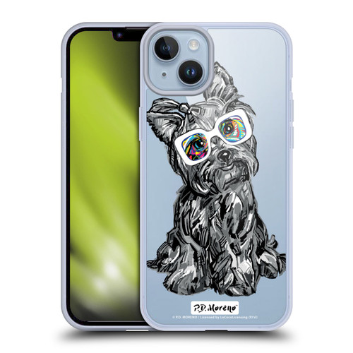 P.D. Moreno Black And White Dogs Yorkie Soft Gel Case for Apple iPhone 14 Plus & MagSafe