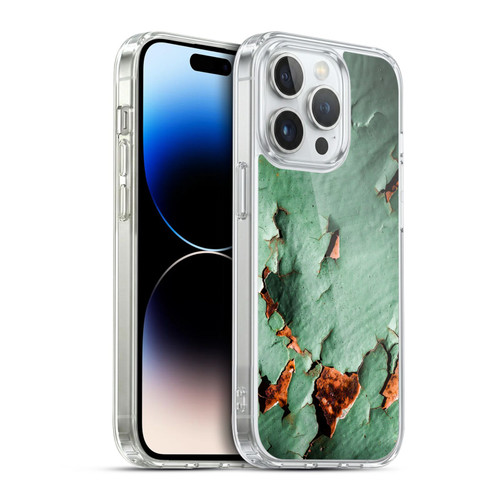 PLdesign Wood And Rust Prints Turquoise Brown Rusty Metal Soft Gel Case for Apple iPhone 14 Pro & MagSafe