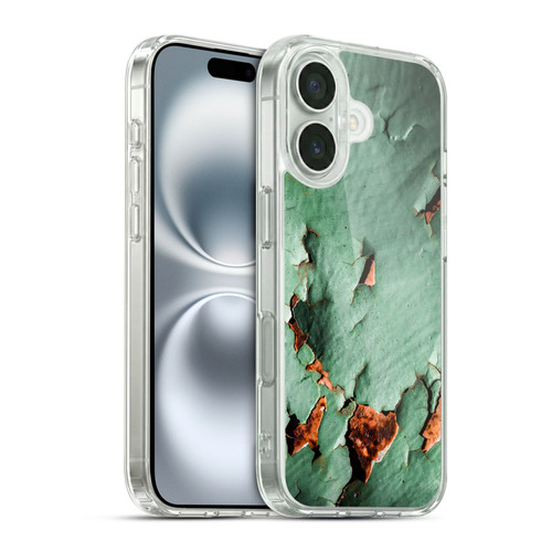 PLdesign Wood And Rust Prints Turquoise Brown Rusty Metal Soft Gel Case for Apple iPhone 16 & MagSafe