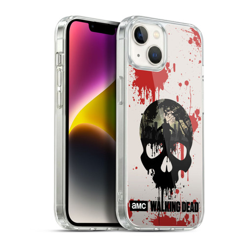 AMC The Walking Dead Silhouettes Skull Soft Gel Case for Apple iPhone 14 Plus & MagSafe