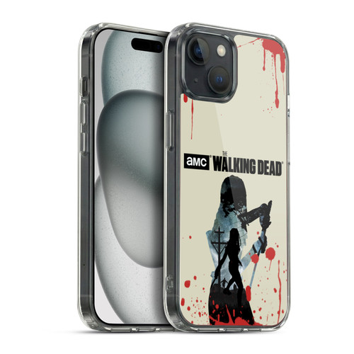 AMC The Walking Dead Silhouettes Michonne Soft Gel Case for Apple iPhone 15 Plus & MagSafe