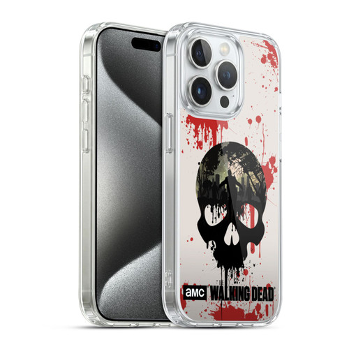 AMC The Walking Dead Silhouettes Skull Soft Gel Case for Apple iPhone 15 Pro & MagSafe