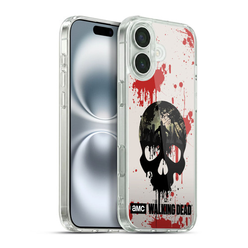 AMC The Walking Dead Silhouettes Skull Soft Gel Case for Apple iPhone 16 Plus & MagSafe