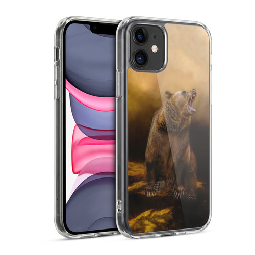 Simone Gatterwe Animals Roaring Grizzly Bear Soft Gel Case for Apple iPhone 11
