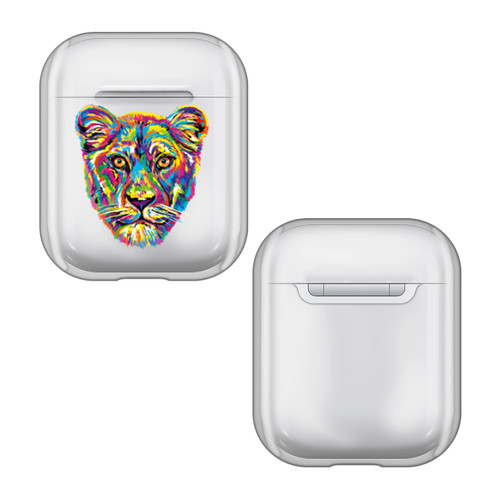 P.D. Moreno Animals Lioness Clear Hard Crystal Cover for Apple AirPods 1 1st Gen / 2 2nd Gen Charging Case