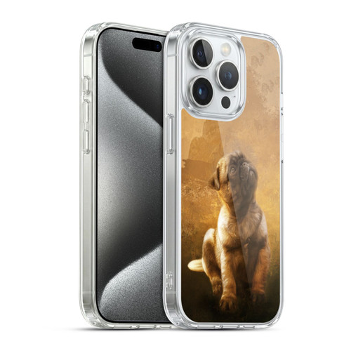 Simone Gatterwe Animals Pug Puppy Soft Gel Case for Apple iPhone 15 Pro & MagSafe