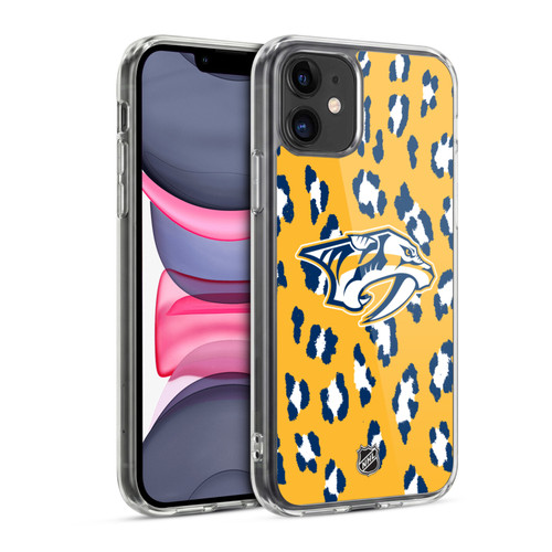 NHL Nashville Predators Leopard Pattern Soft Gel Case for Apple iPhone 11