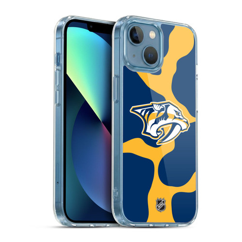 NHL Nashville Predators Cow Pattern Soft Gel Case for Apple iPhone 13 Mini & MagSafe