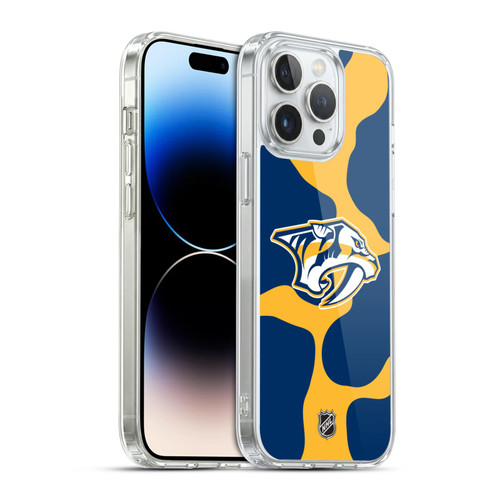 NHL Nashville Predators Cow Pattern Soft Gel Case for Apple iPhone 14 Pro Max & MagSafe