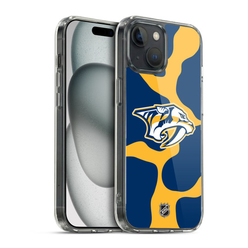 NHL Nashville Predators Cow Pattern Soft Gel Case for Apple iPhone 15 & MagSafe