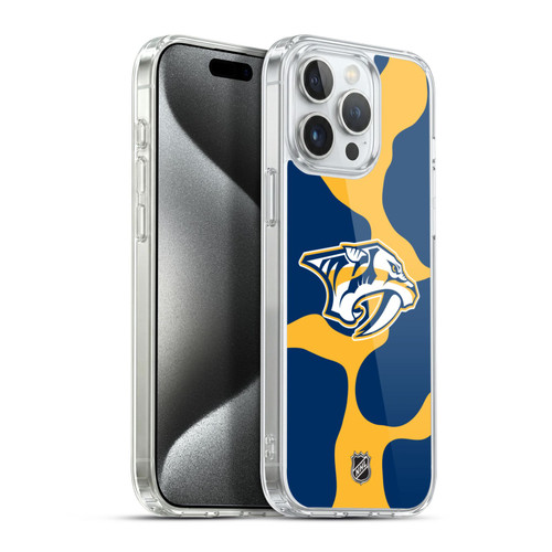 NHL Nashville Predators Cow Pattern Soft Gel Case for Apple iPhone 15 Pro Max & MagSafe