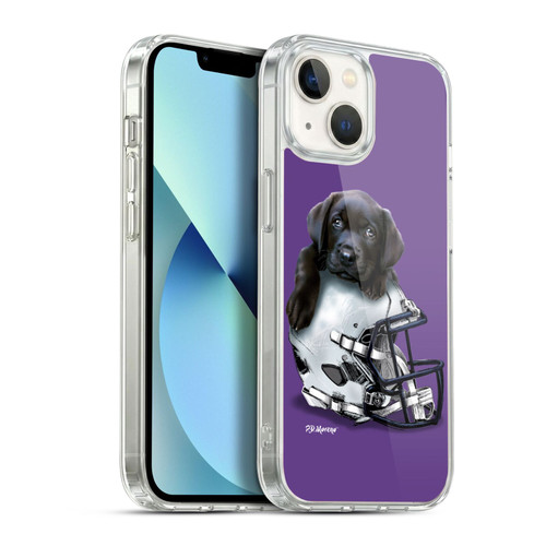 P.D. Moreno Sport Puppies Black Labrador Football Helmet Soft Gel Case for Apple iPhone 13