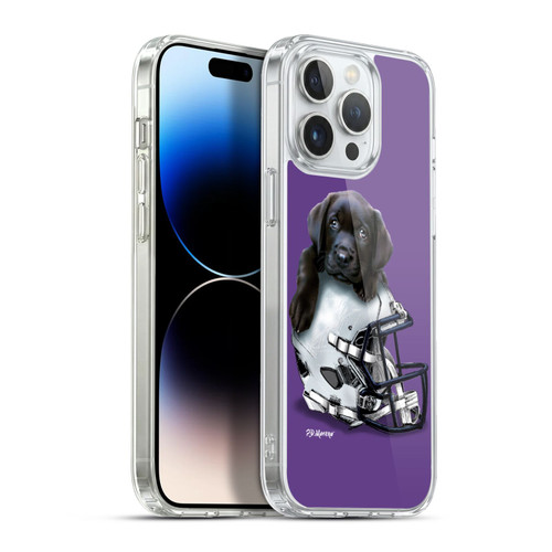 P.D. Moreno Sport Puppies Black Labrador Football Helmet Soft Gel Case for Apple iPhone 13 Pro Max & MagSafe