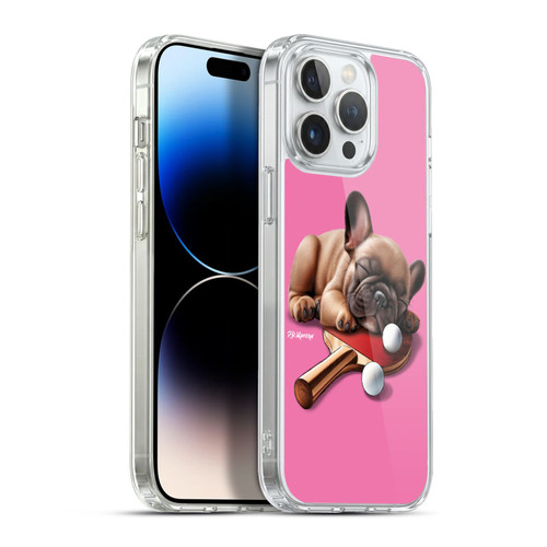 P.D. Moreno Sport Puppies French Bulldog Ping Pong Soft Gel Case for Apple iPhone 13 Pro Max & MagSafe