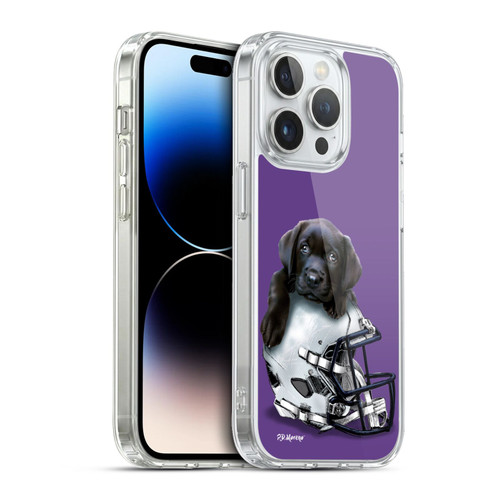 P.D. Moreno Sport Puppies Black Labrador Football Helmet Soft Gel Case for Apple iPhone 13 Pro & MagSafe