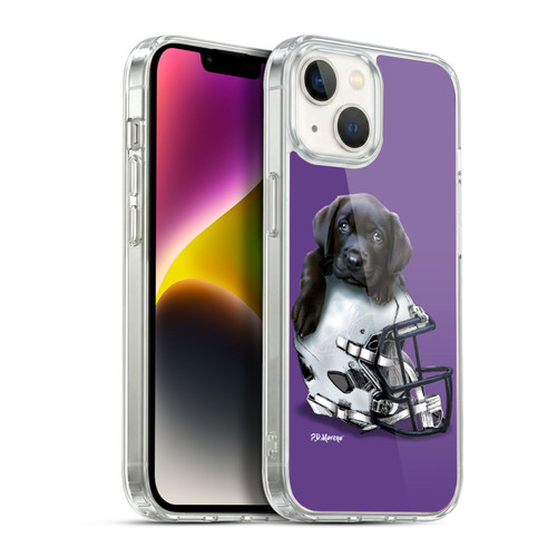P.D. Moreno Sport Puppies Black Labrador Football Helmet Soft Gel Case for Apple iPhone 14
