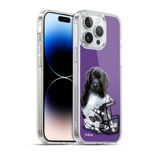 P.D. Moreno Sport Puppies Black Labrador Football Helmet Soft Gel Case for Apple iPhone 14 Pro Max & MagSafe