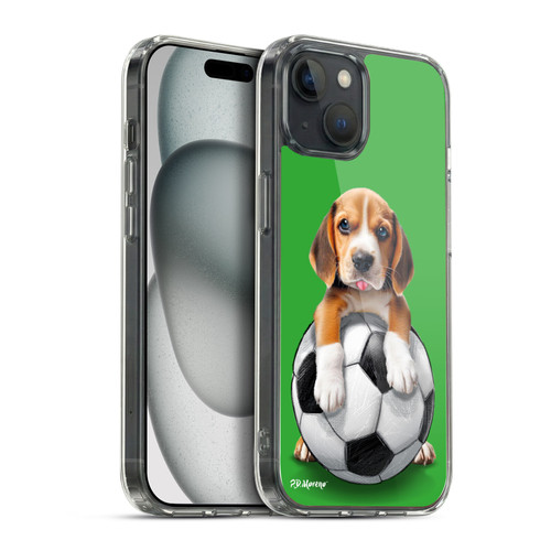 P.D. Moreno Sport Puppies Beagle Soccer Soft Gel Case for Apple iPhone 15 Plus & MagSafe