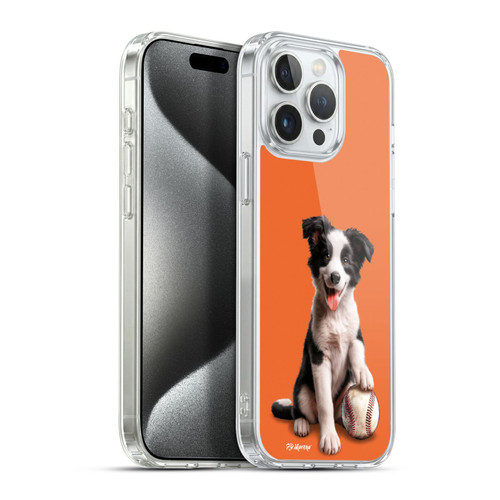 P.D. Moreno Sport Puppies Border Collie Baseball Soft Gel Case for Apple iPhone 15 Pro Max & MagSafe