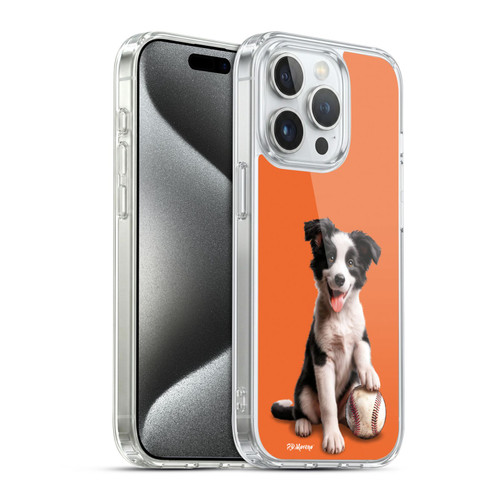 P.D. Moreno Sport Puppies Border Collie Baseball Soft Gel Case for Apple iPhone 15 Pro & MagSafe