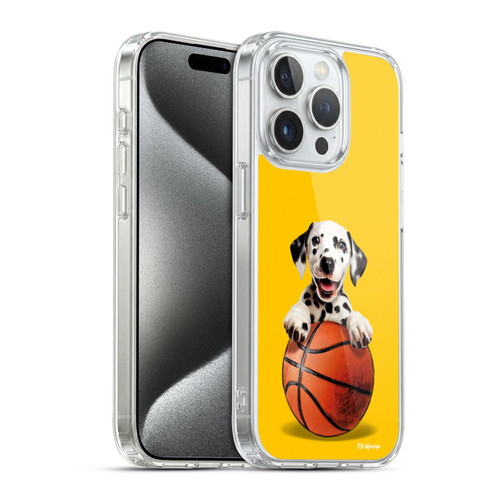 P.D. Moreno Sport Puppies Dalmatian Basket Soft Gel Case for Apple iPhone 15 Pro & MagSafe