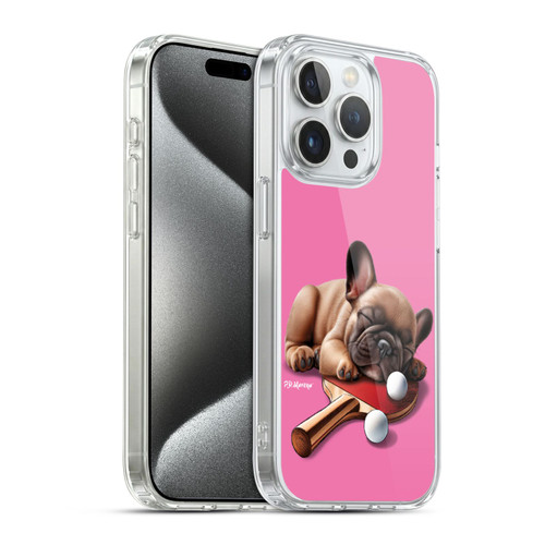 P.D. Moreno Sport Puppies French Bulldog Ping Pong Soft Gel Case for Apple iPhone 15 Pro & MagSafe