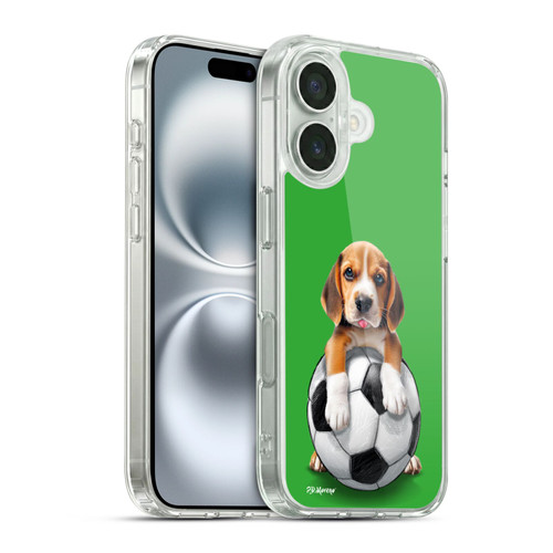 P.D. Moreno Sport Puppies Beagle Soccer Soft Gel Case for Apple iPhone 16 & MagSafe