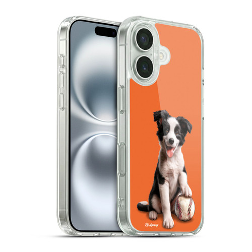 P.D. Moreno Sport Puppies Border Collie Baseball Soft Gel Case for Apple iPhone 16 & MagSafe