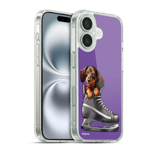 P.D. Moreno Sport Puppies Dachshund Hockey Soft Gel Case for Apple iPhone 16 & MagSafe