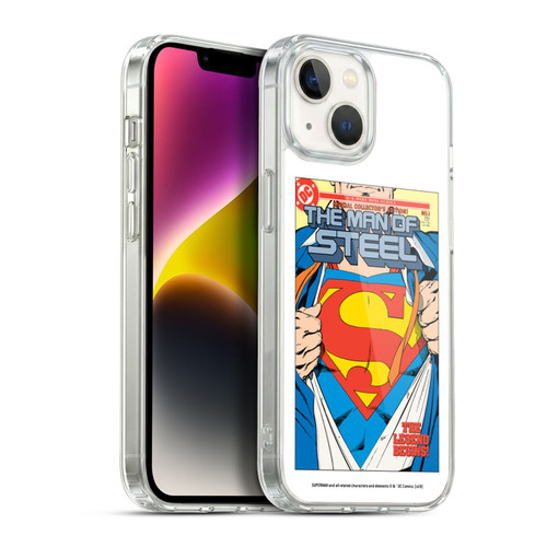 Superman DC Comics Famous Comic Book Covers The Man of Steel 1 Soft Gel Case for Apple iPhone 14