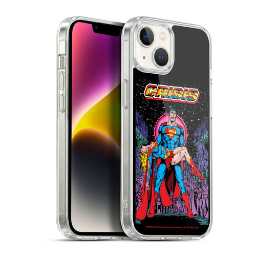 Superman DC Comics Famous Comic Book Covers Supergirl Crisis on Infinite Earths Soft Gel Case for Apple iPhone 14 Plus & MagSafe