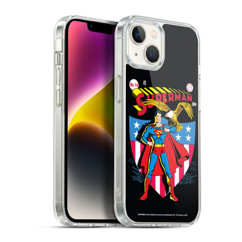 Superman DC Comics Famous Comic Book Covers Number 14 Soft Gel Case for Apple iPhone 14 Plus & MagSafe