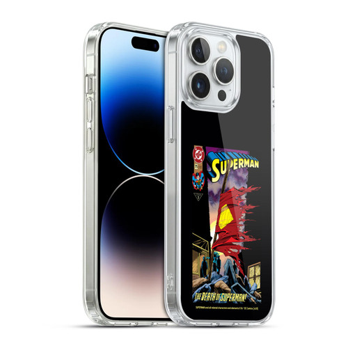 Superman DC Comics Famous Comic Book Covers Death Soft Gel Case for Apple iPhone 14 Pro Max & MagSafe