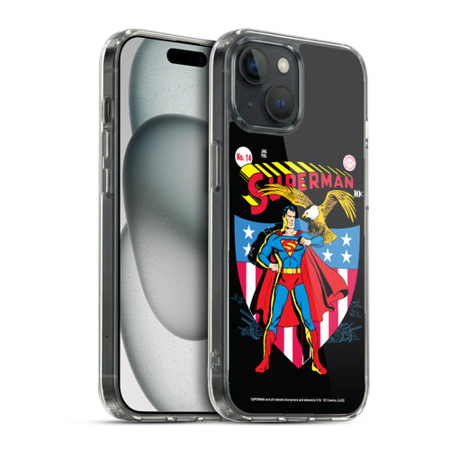 Superman DC Comics Famous Comic Book Covers Number 14 Soft Gel Case for Apple iPhone 15 & MagSafe