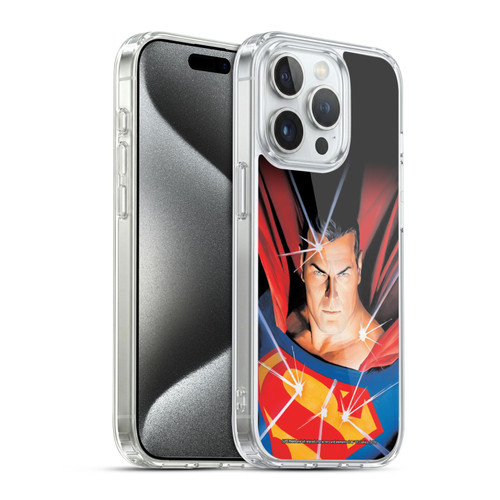 Superman DC Comics Famous Comic Book Covers Mythology Soft Gel Case for Apple iPhone 15 Pro & MagSafe