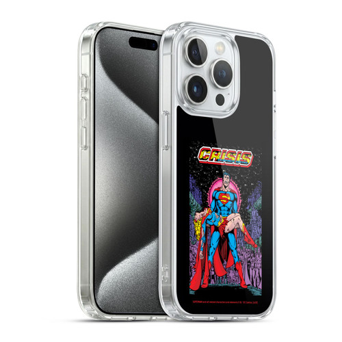 Superman DC Comics Famous Comic Book Covers Supergirl Crisis on Infinite Earths Soft Gel Case for Apple iPhone 15 Pro & MagSafe