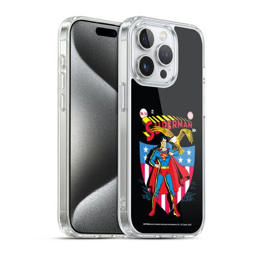 Superman DC Comics Famous Comic Book Covers Number 14 Soft Gel Case for Apple iPhone 15 Pro & MagSafe