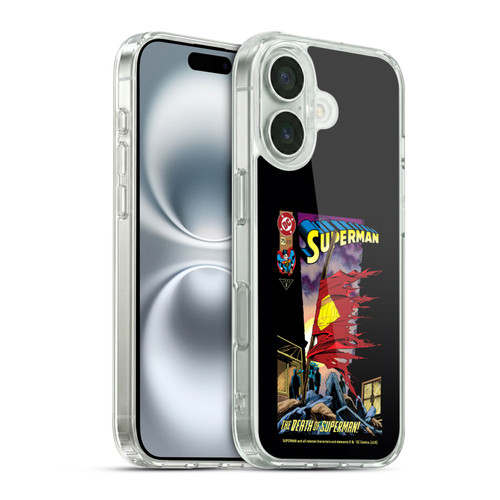 Superman DC Comics Famous Comic Book Covers Death Soft Gel Case for Apple iPhone 16 & MagSafe